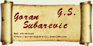 Goran Šubarević vizit kartica